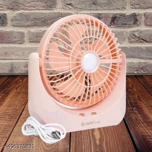 Powerful Rechargeable Table Fan with LED Light, Table Fan for Home, Table Fans, Table Fan for Office Desk, Table Fan High Speed, Table Fan For Kitchen (1880) - Multicolor, Pack of 1 Fan